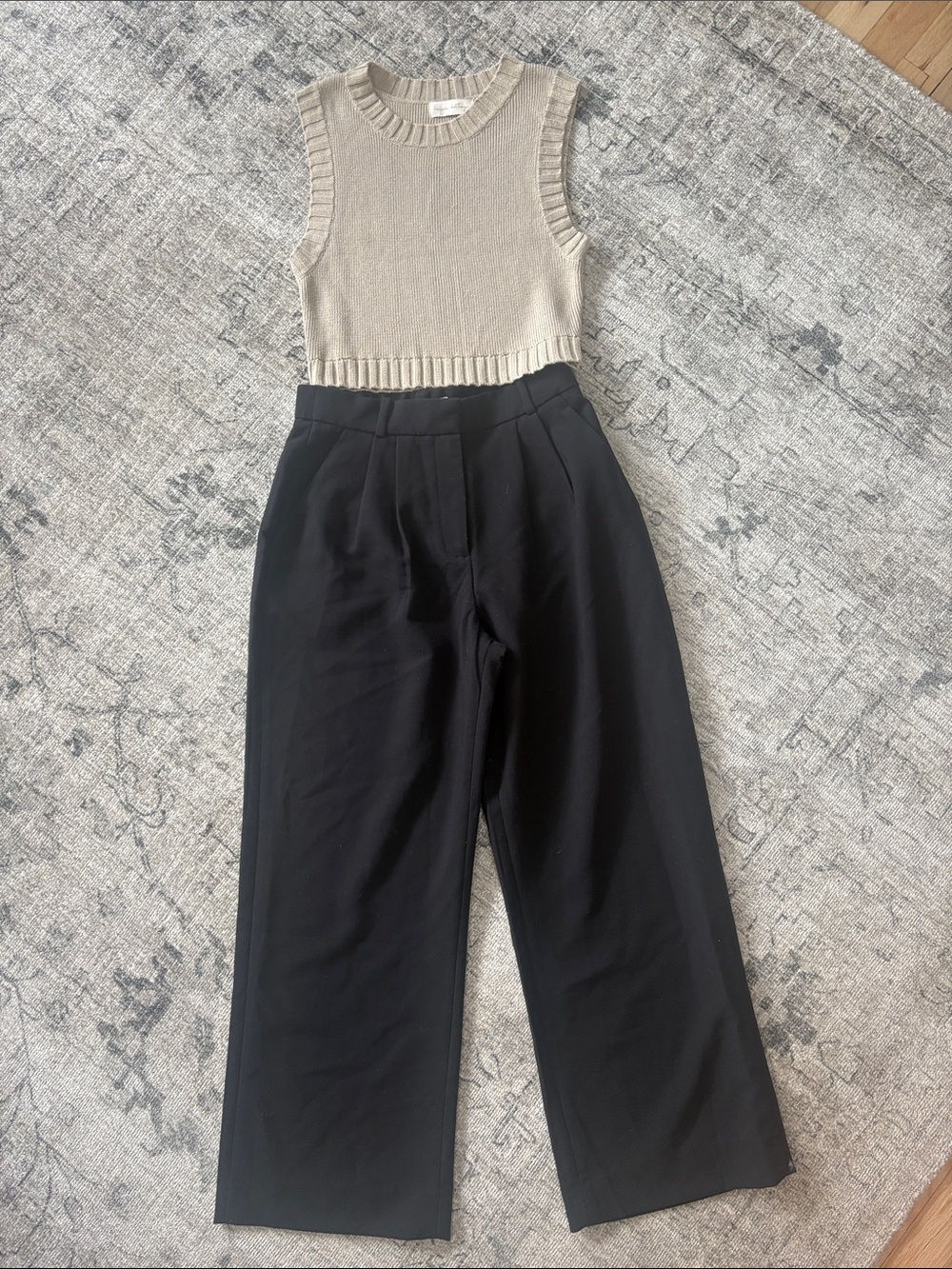 Abercrombie & Fitch Black High-Rise Wide Leg Trousers